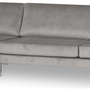 Portobello Sofa Récamiere Links Samt Metall Hellgrau 0