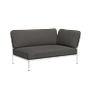 LEVEL Ecksofa Rechts Sooty Grau mit weißem Rahmen 0