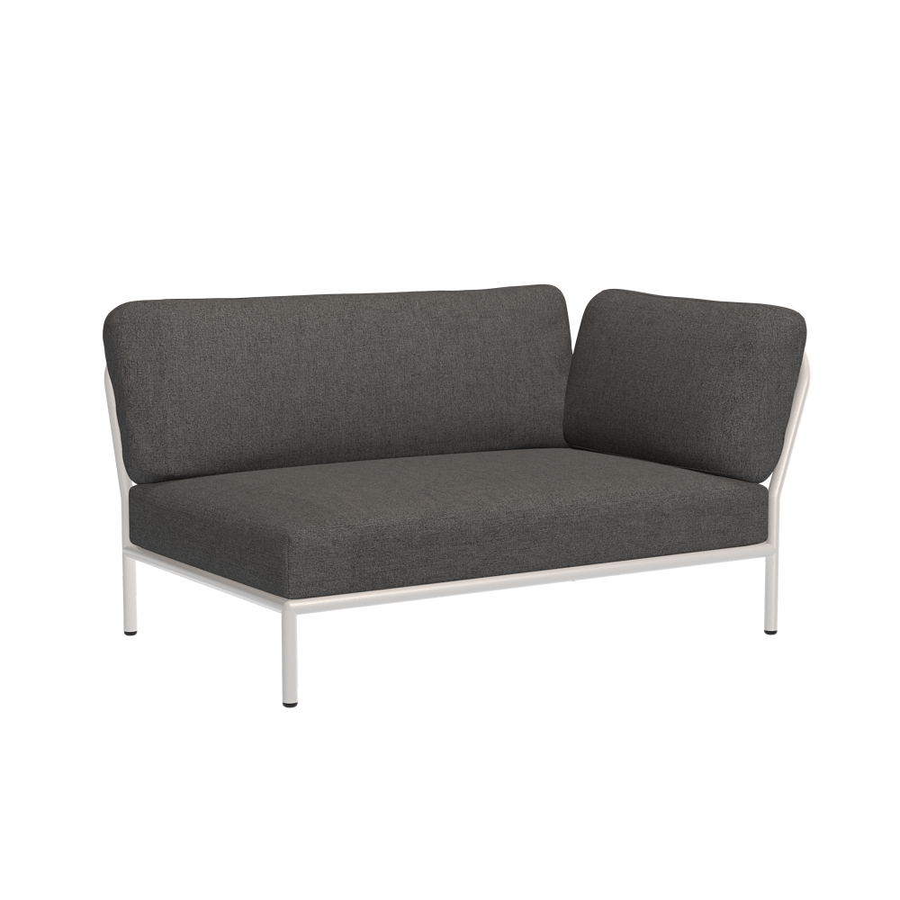 LEVEL Ecksofa Rechts Sooty Grau mit weißem Rahmen 0