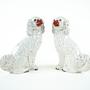 Spaniel Figures Ceramic White 6