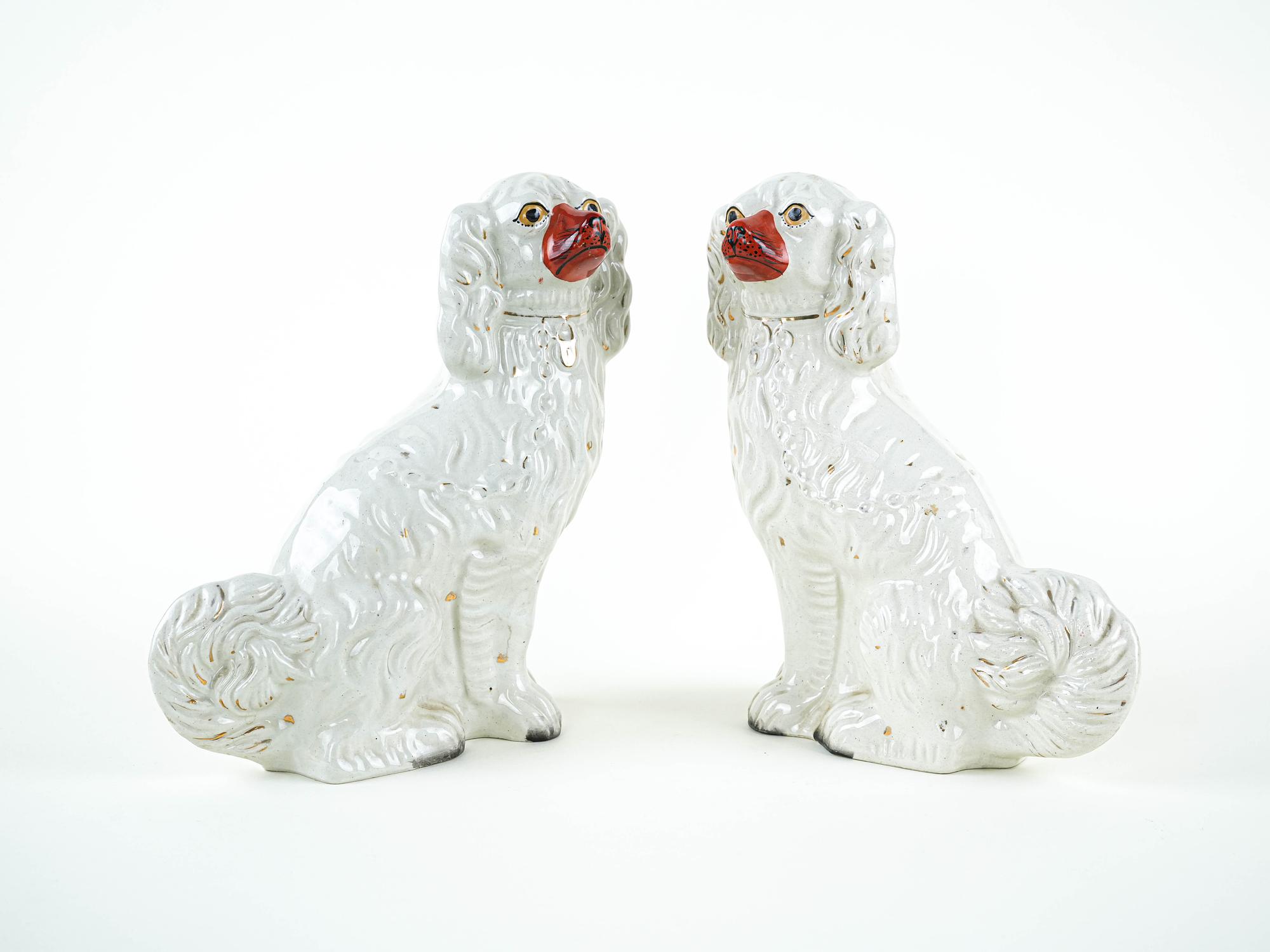 Spaniel Figures Ceramic White 6
