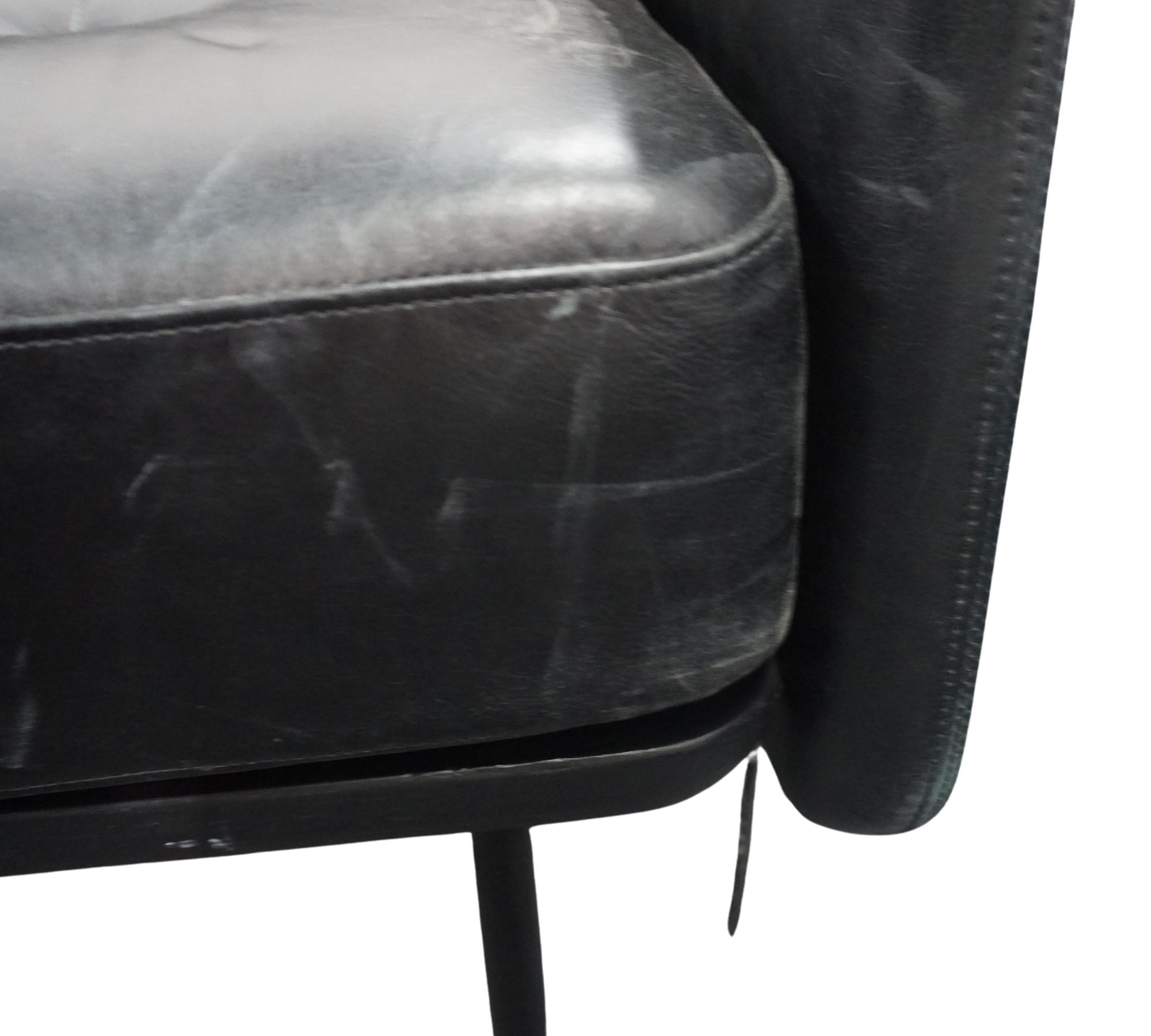 UTILITY 3-seater sofa leather black 4