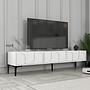 Lyon 42 TV cabinet wood veneer white black 3