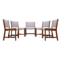 5x Vintage Chair Teak Wood Textile Grey 1970s 0
