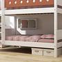 Etagenbett mit Gerader Leiter Holz Weiß 3