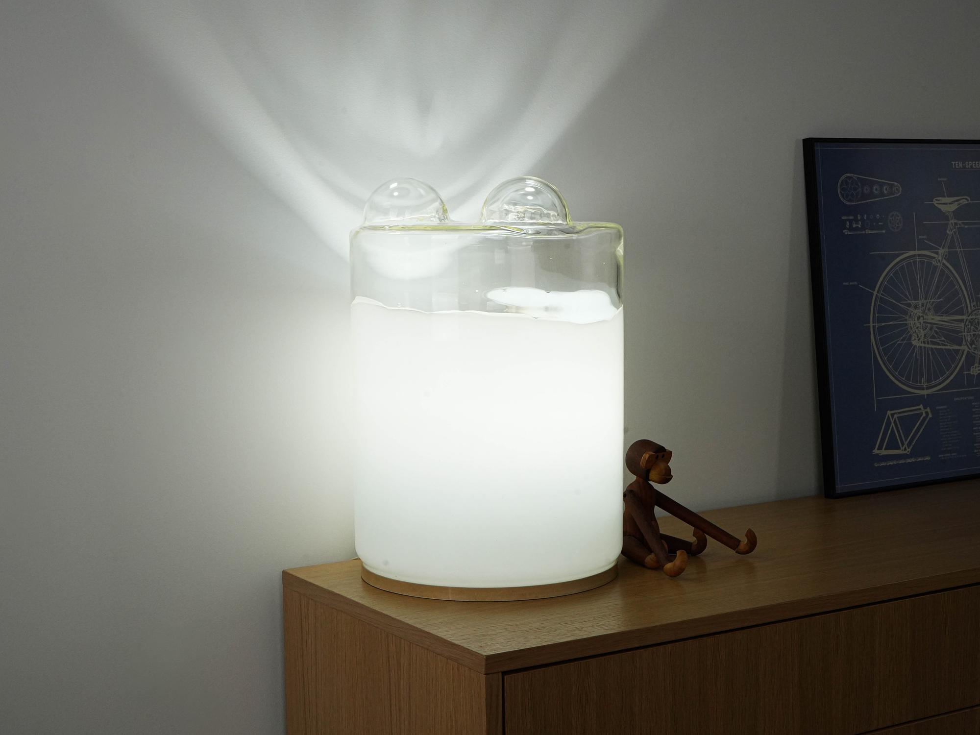 Tischlampe Glas Metall 1970er Jahre 10
