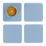 4x Sottobicchieri Quadrati 100% Pelle Riciclata Azzurro Chiaro 0