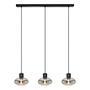 3-Flammig Laport Pendelleuchte Gusseisen Rauchglas Schwarz 4