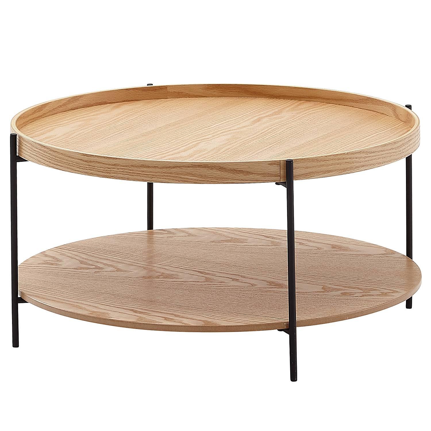 Couchtisch Samiah Echtholzfurnier Eiche Schwarz 1