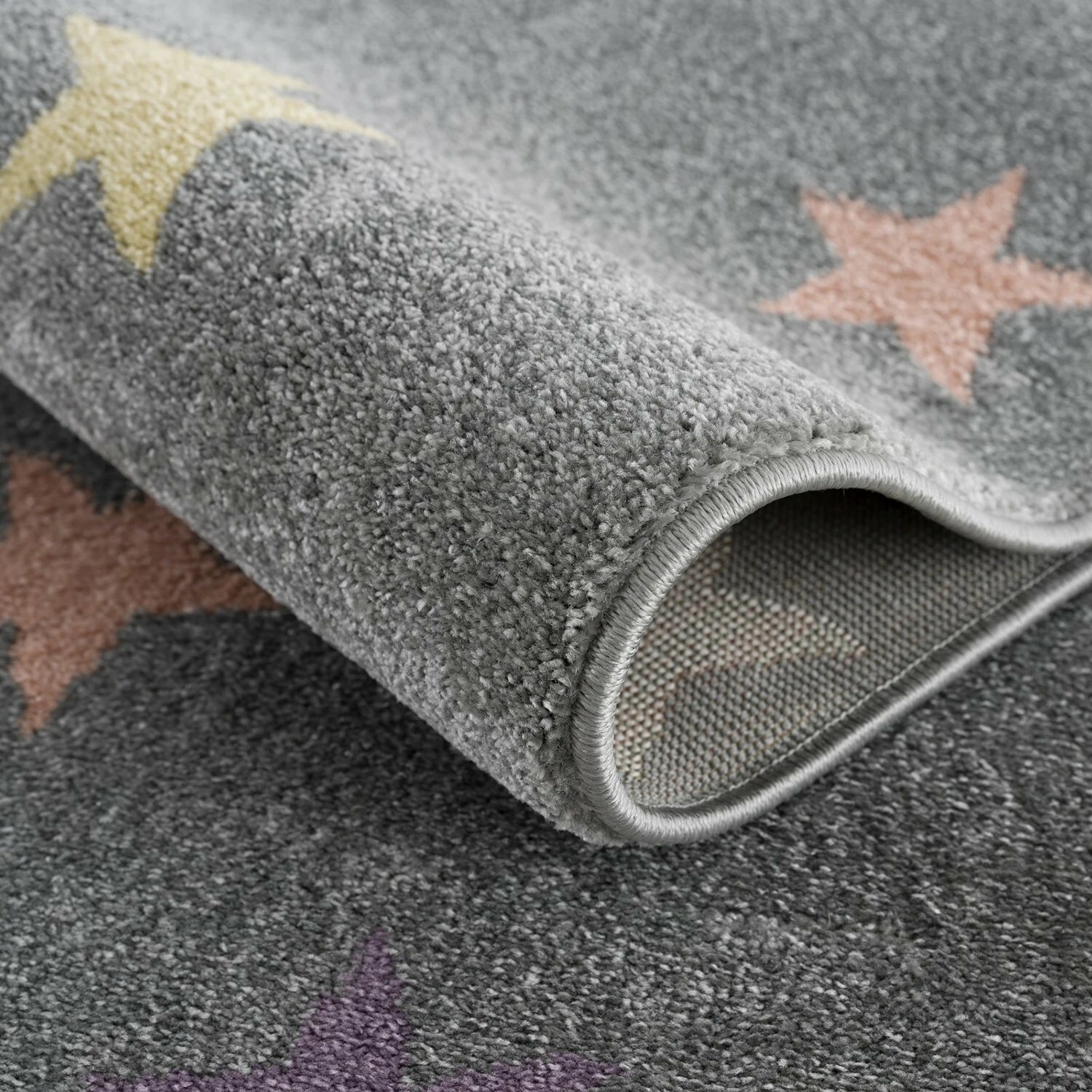 Teppich Textil Grau Gemustert 1