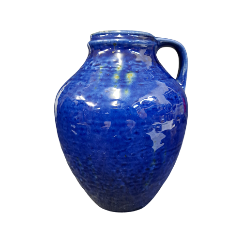 Vintage Vase Keramik Blau  0