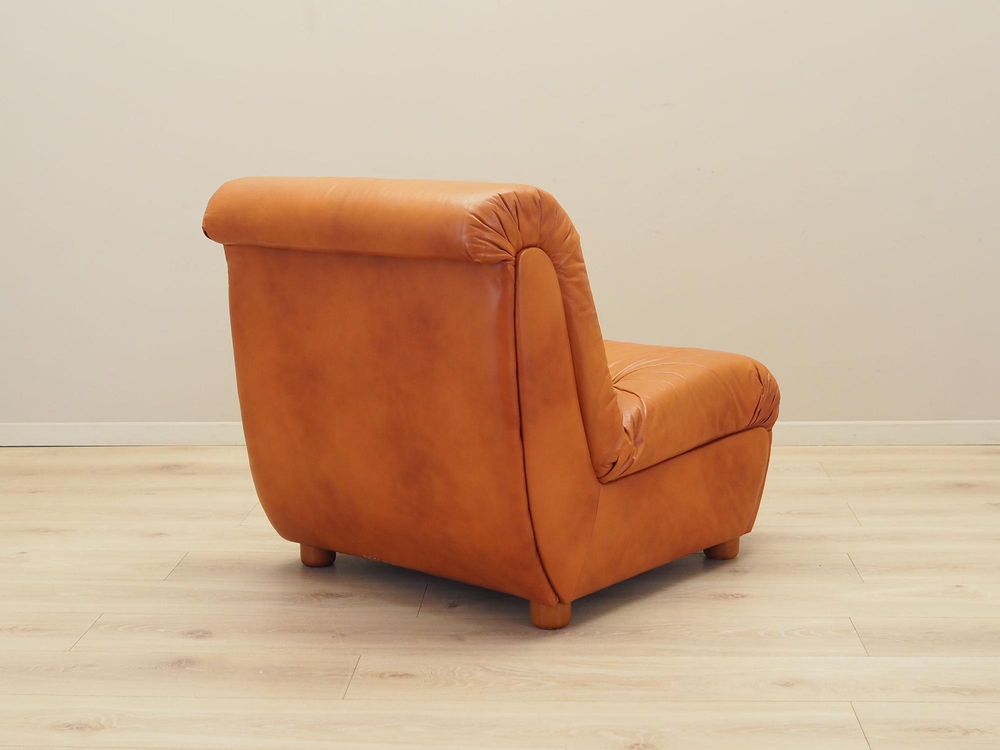 Armchair Leather Brown 1970s 6