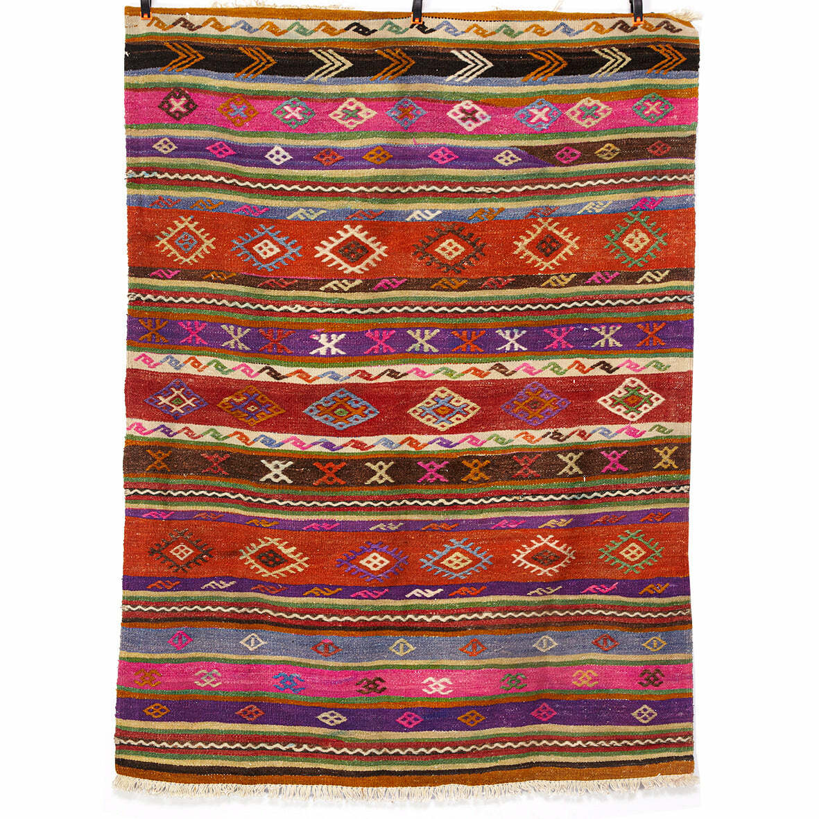 Vintage Anatolian Kilim Handgewebt Wolle 1960er Jahre 0