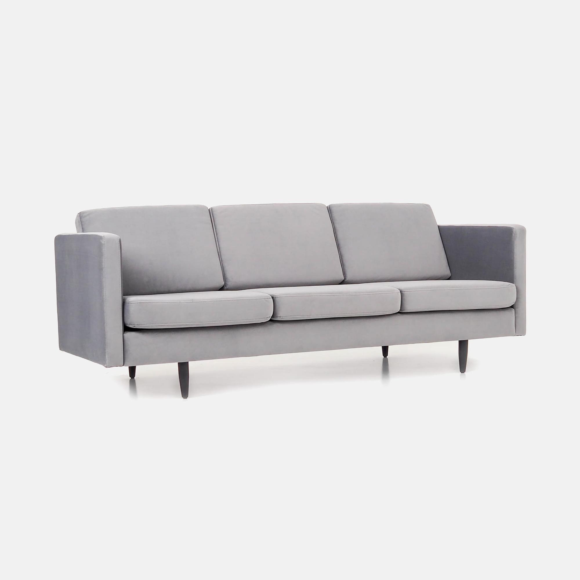 Alta Sofa 3-Sitzer Velour Silber 2