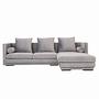MALMO Corner sofa 3-seater Velour Silver 0