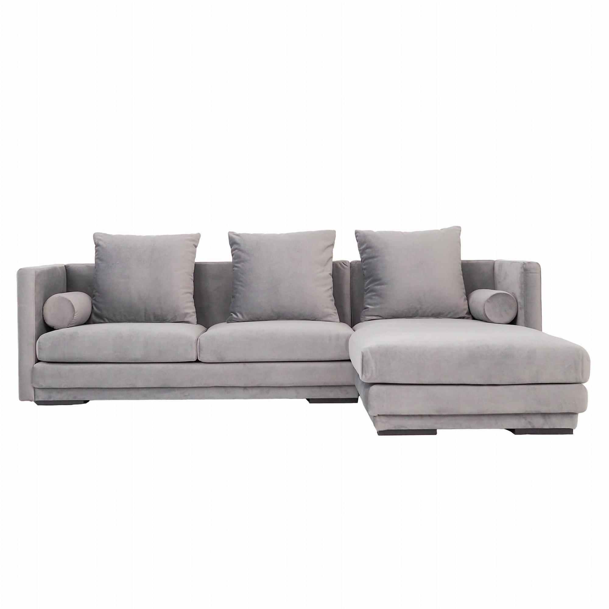 Malmo Ecksofa 3-Sitzer Velour Silber 0