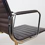 Aluminium Chair EA 112 Drehbar Leder Braun 8