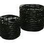 2x Korb Rattan Schwarz 1