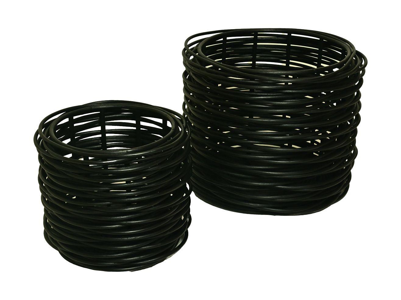 2x Korb Rattan Schwarz 1