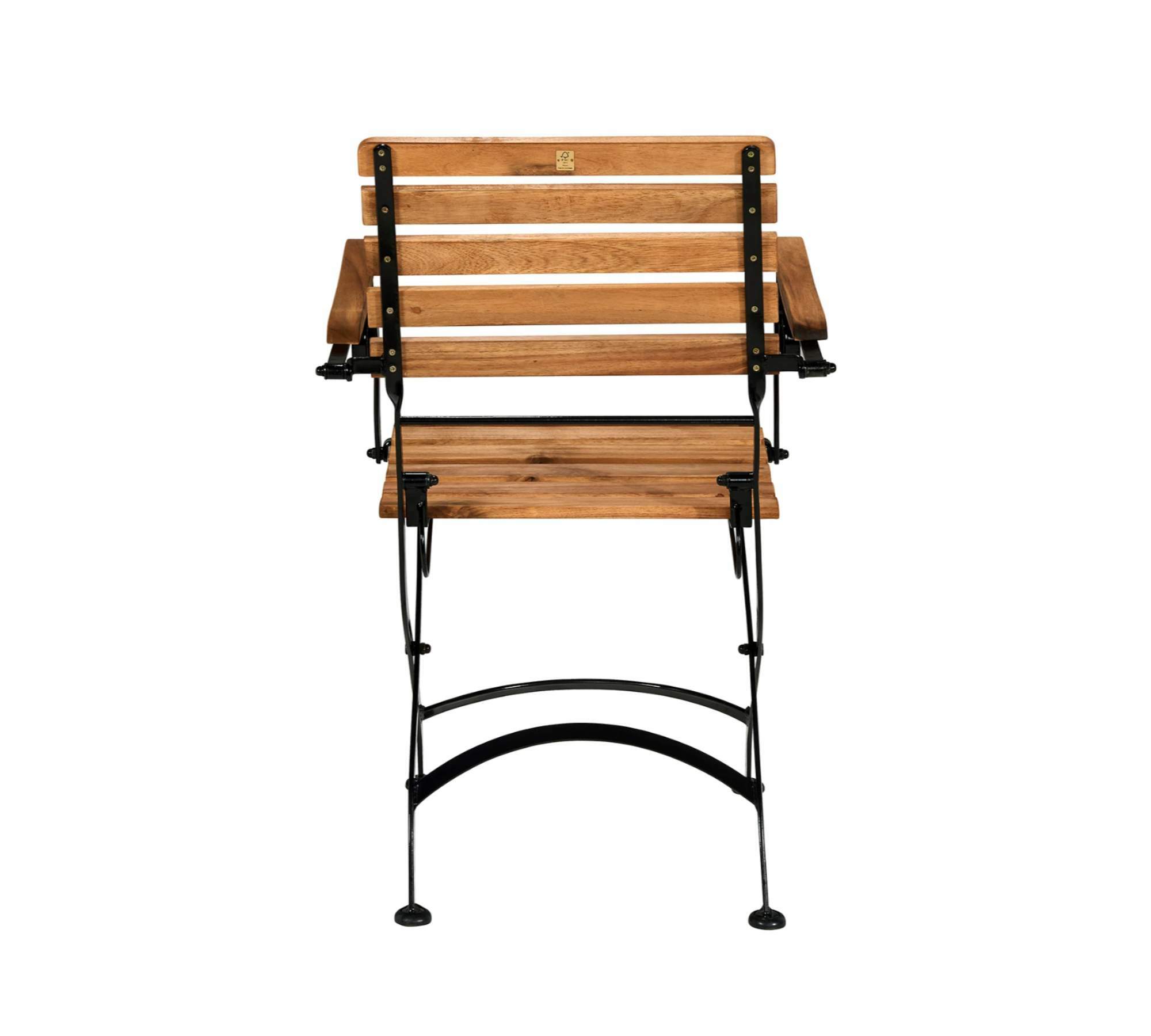Gartenstuhl Metall Akazienholz Geölt 2
