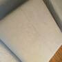 Sofa Stoff Hellgrau mit Hocker 1