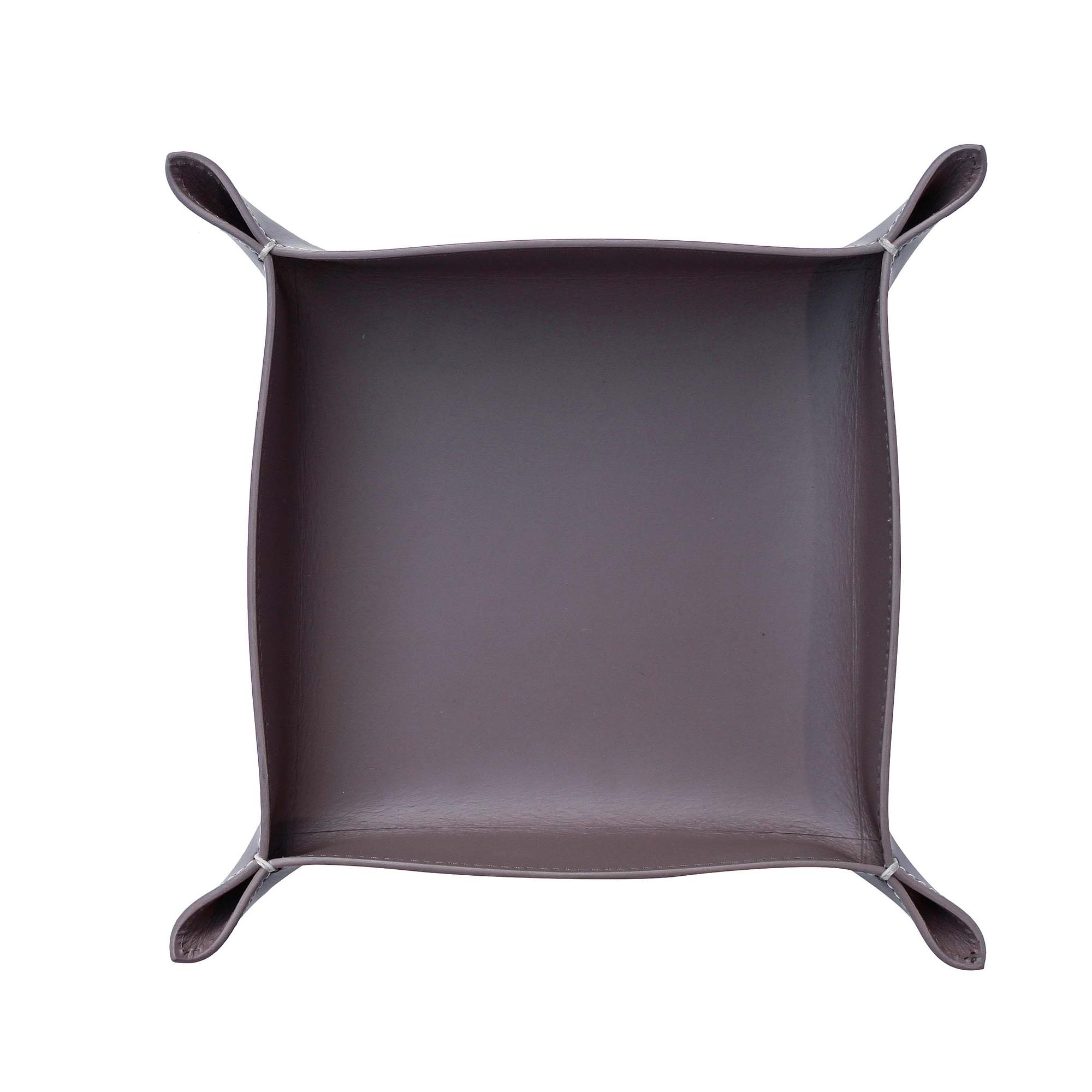 Bowl Leather Taupe 20x20 cm 0