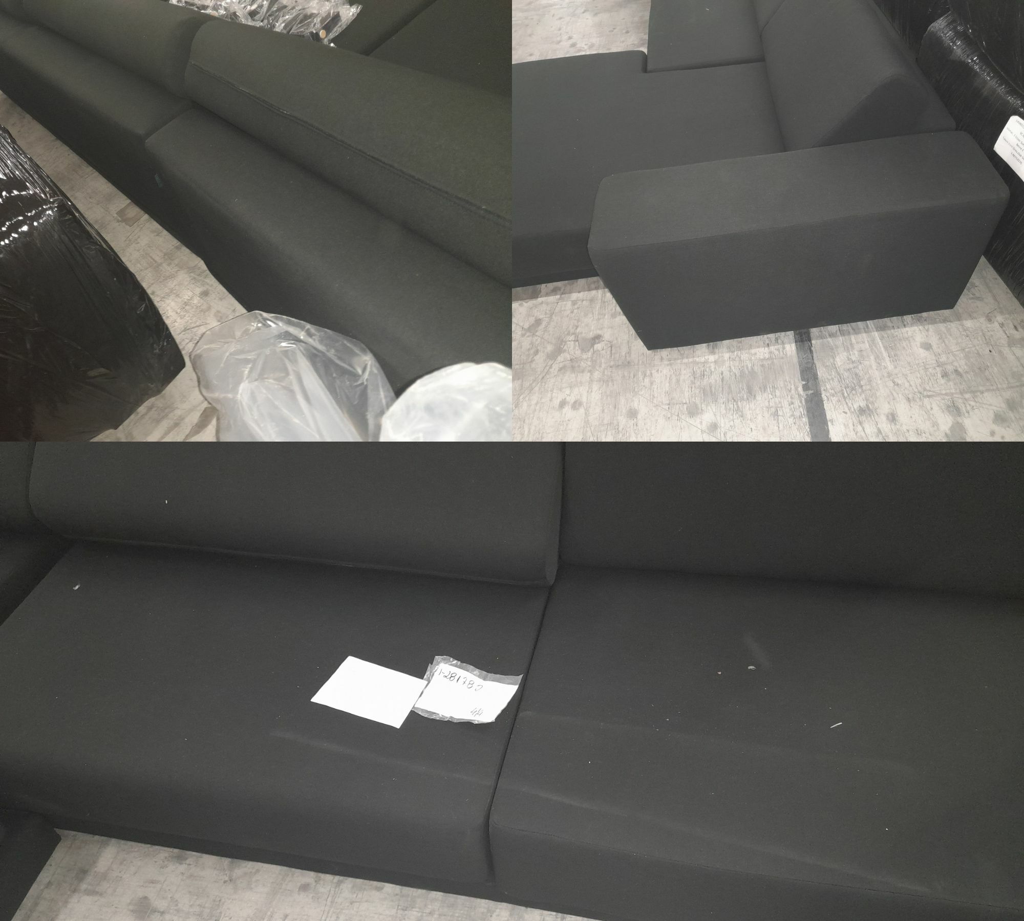 Tyme Sofalandschaft mit Récamieren Webstoff Schwarz 8