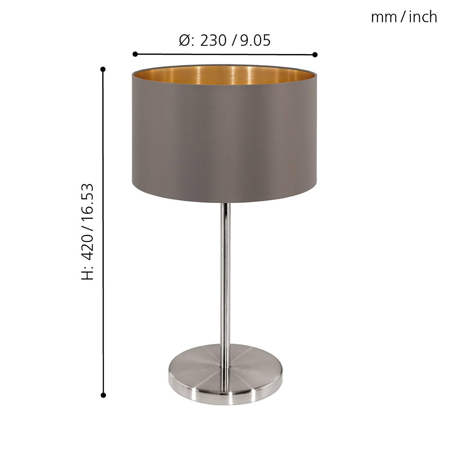 Tischleuchte Grau / Gold 2