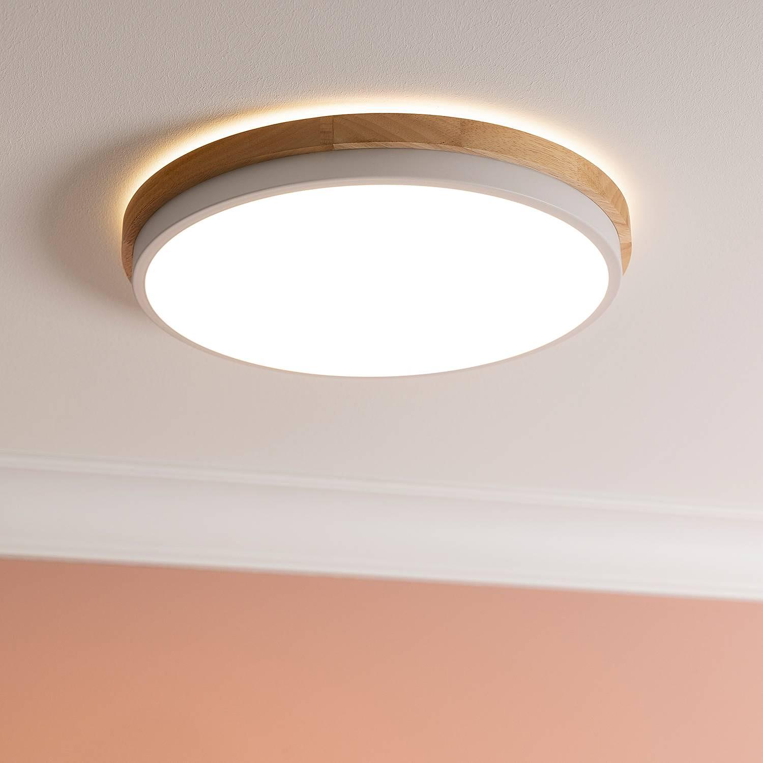 LED-Deckenleuchten Baarlo Typ B Gummibaum Massiv Eisen 1