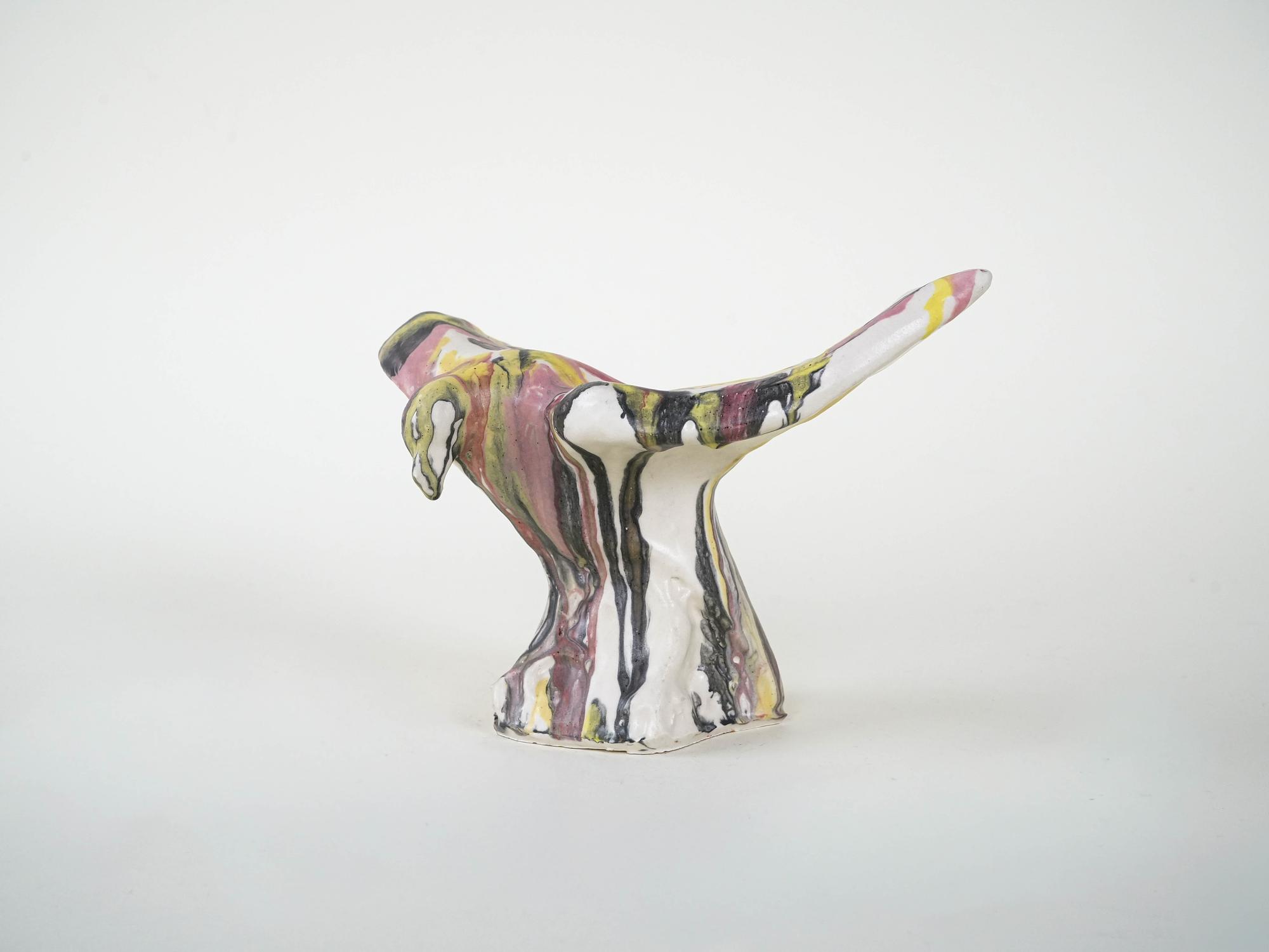 Ceramic bird sculpture Multi-colored 1970s 4