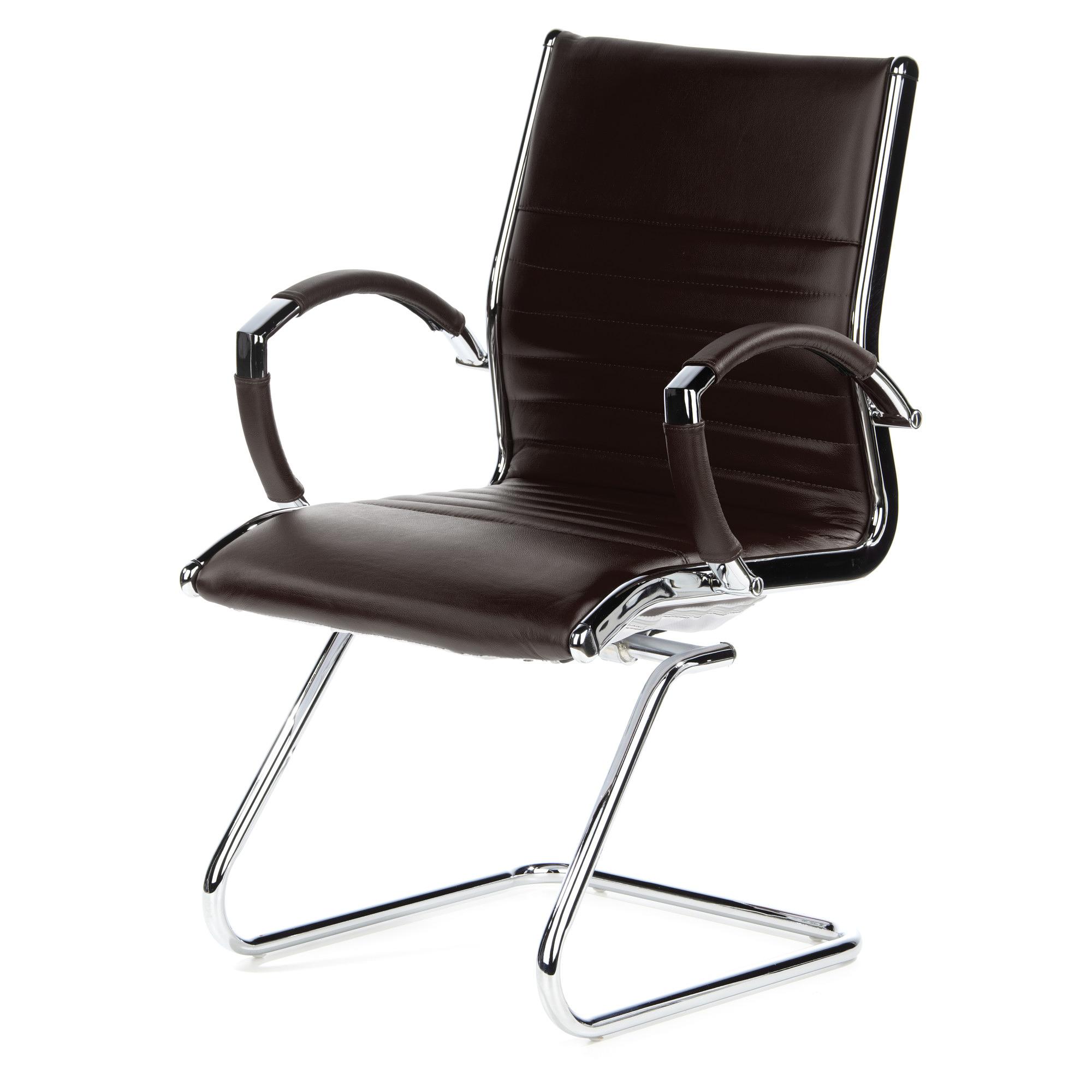 Parma V Sedia Cantilever Pelle Marrone 9