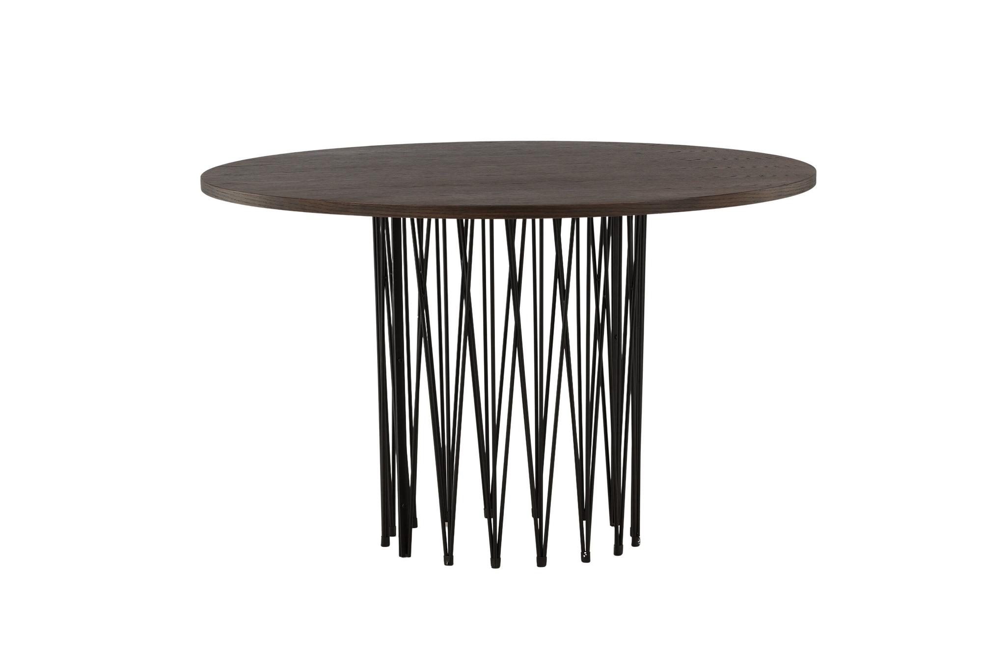 Dining Table Black Mocha Veneer Ø120cm 1