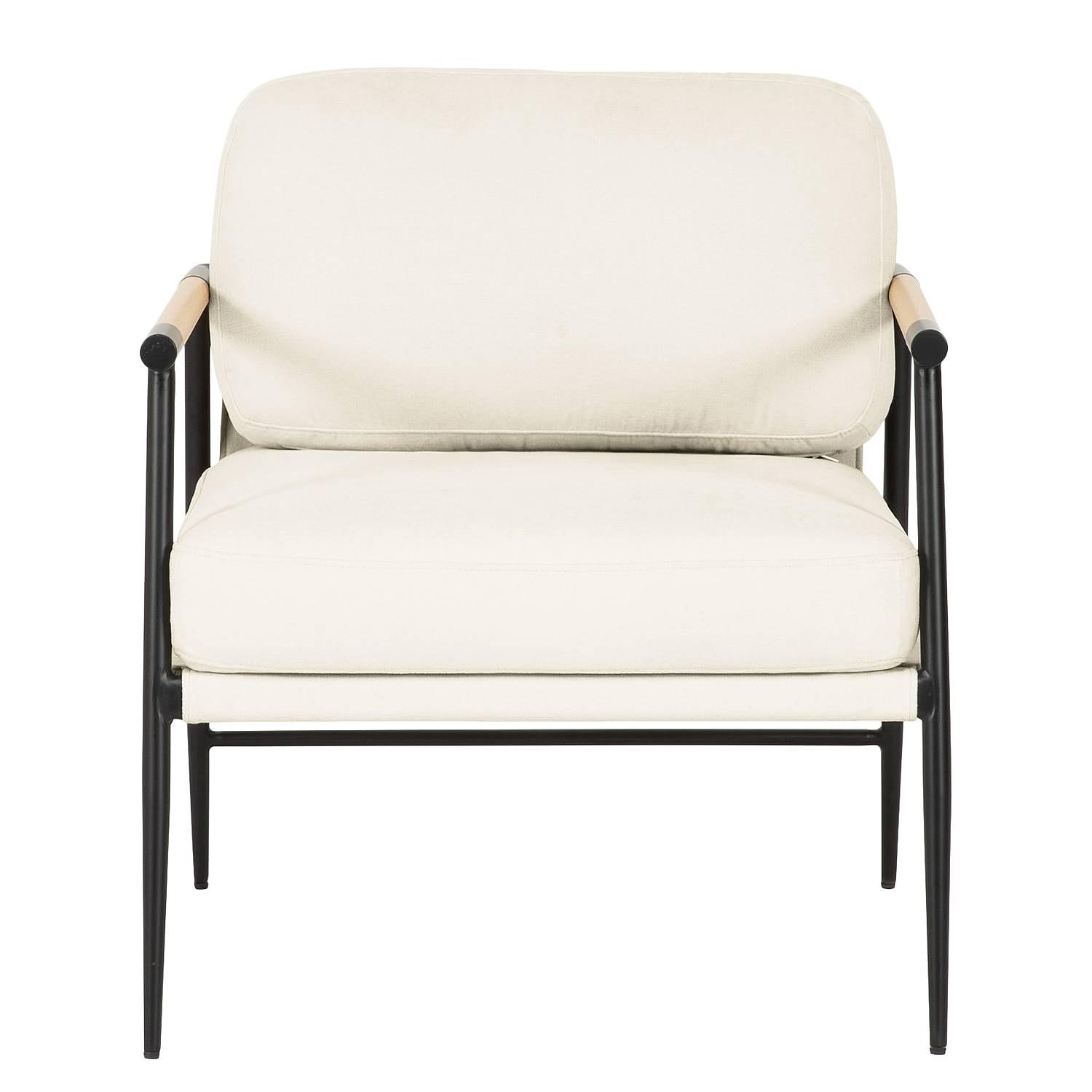 KOCANUS Lounge Chair Woven Fabric Iron Cream 3