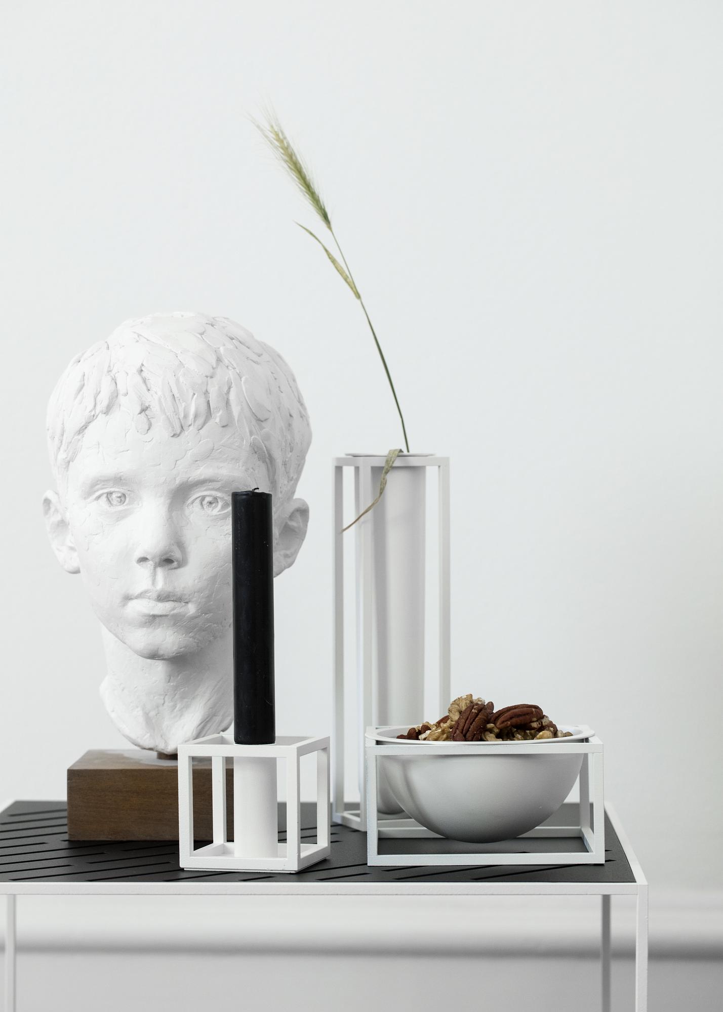 Kubus Vase Flora Weiß 8