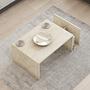 Memo Couchtisch Holz Travertine 3