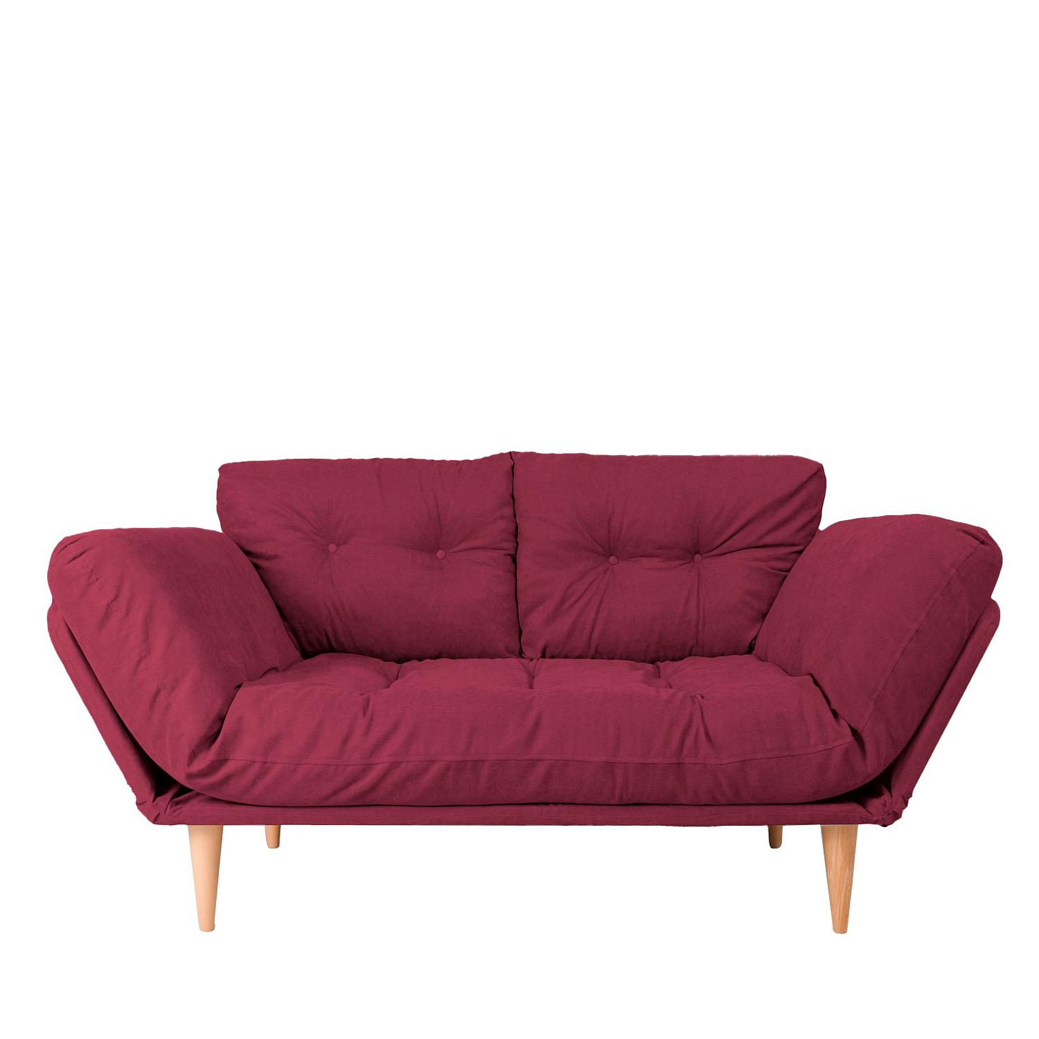 Nina Daybed Schlafsofa 3-Sitzer Dunkelrot 0