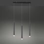 LED pendant lamp 3-flame acrylic glass aluminum black 3