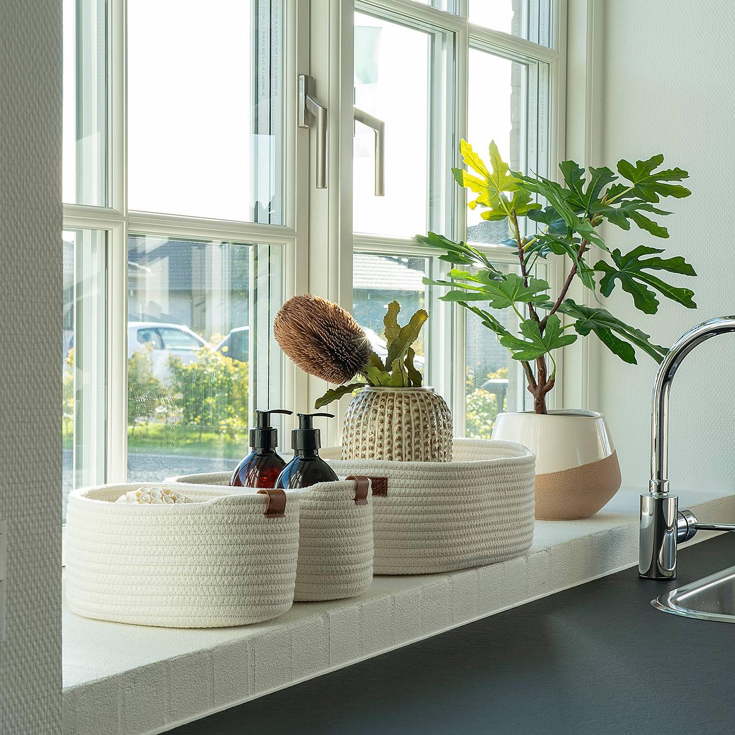 3x Jarana Storage basket Cotton White 3