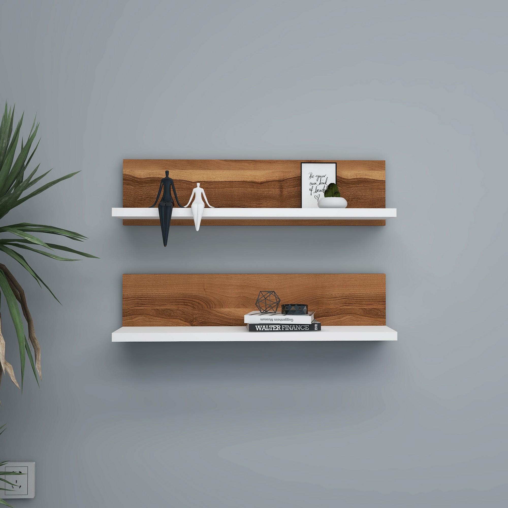 Shelf Mensola da parete Impiallacciatura in legno Bianco 3