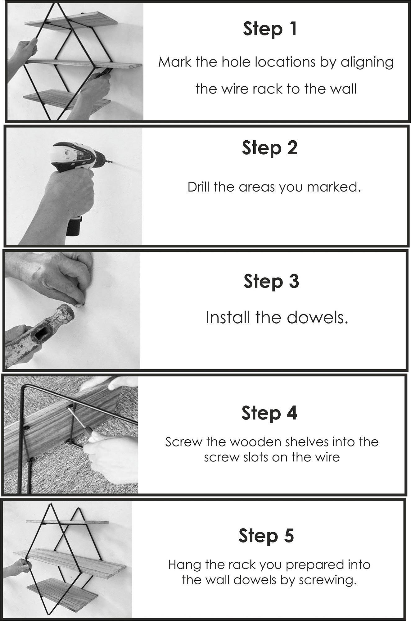 Wr007 Wooden veneer shelf Black 7