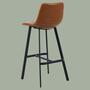 2x Barstuhl Veganes Leder Cognac 3