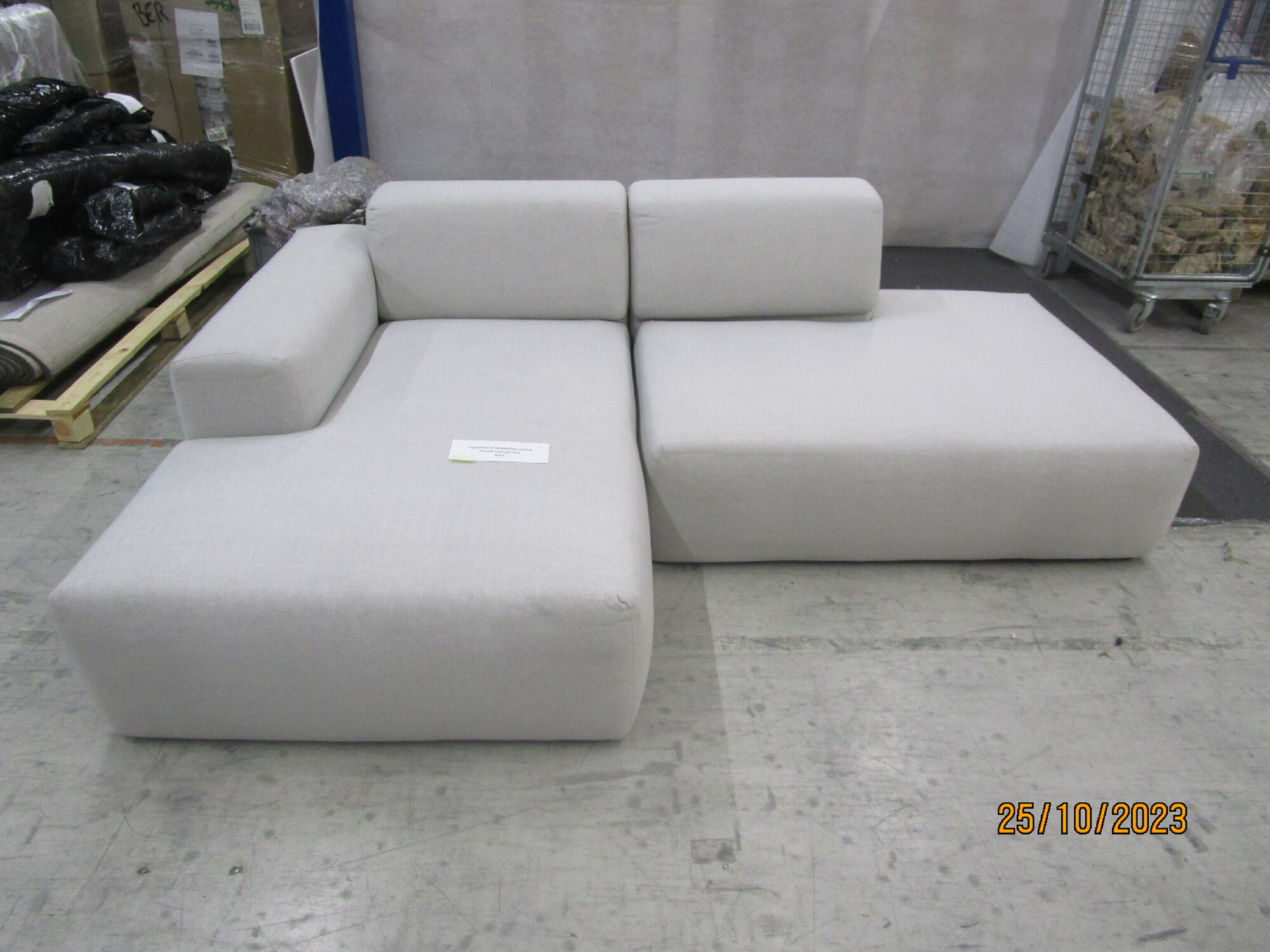 Pyllow Sofa Récamiere Links Webstoff Lichtgrau 4