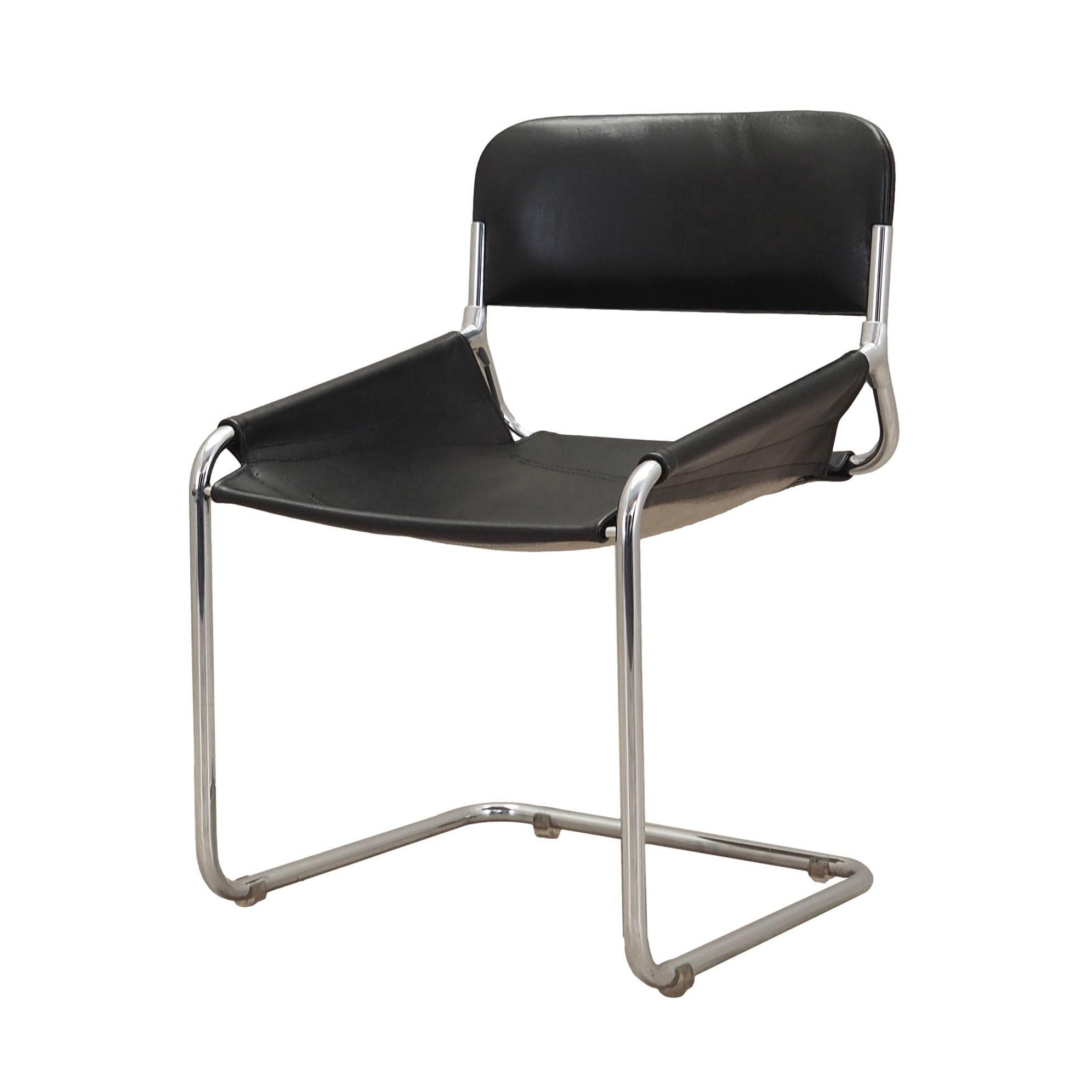 Dining chair leather 1970s 0