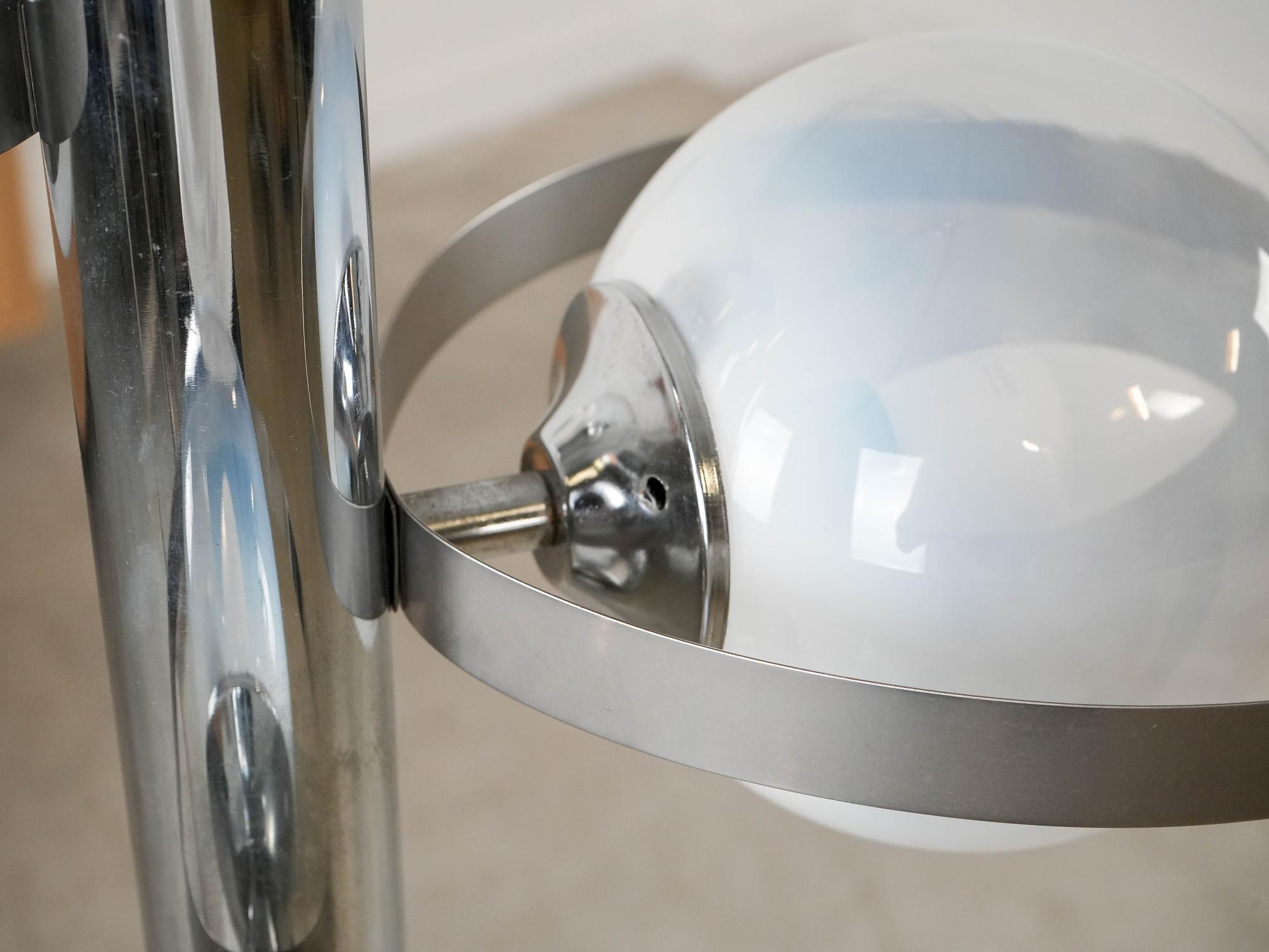 Space Age pendant lamp metal white 1970s 9