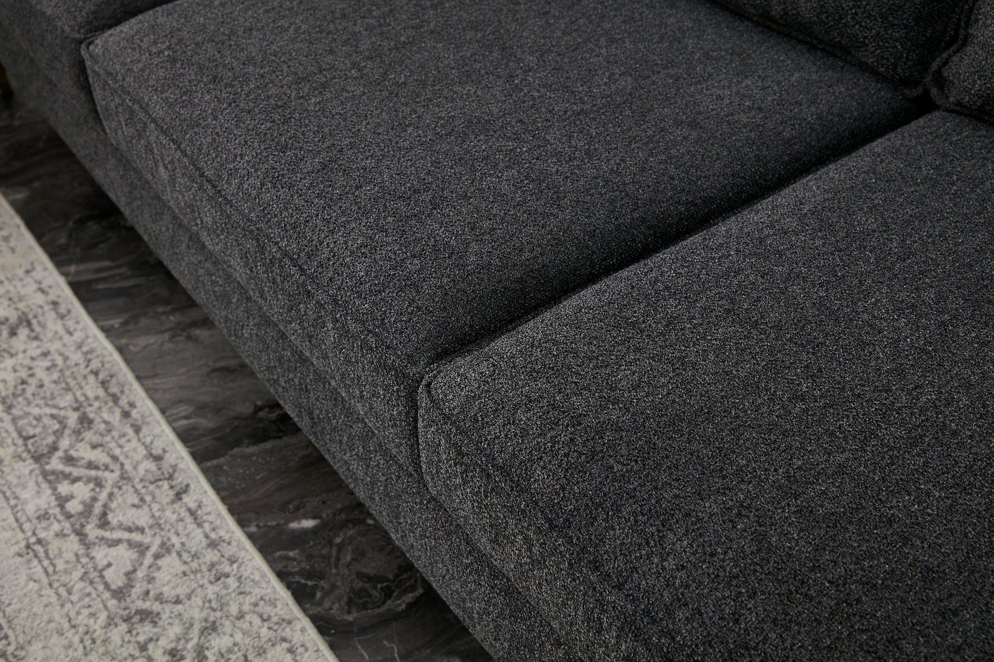 Lima Sofa 3-Sitzer Anthrazit mit schwarzen Beinen 4