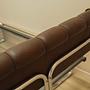 Vintage Bed Metal Frame Natural Leather Brown 1980s 12
