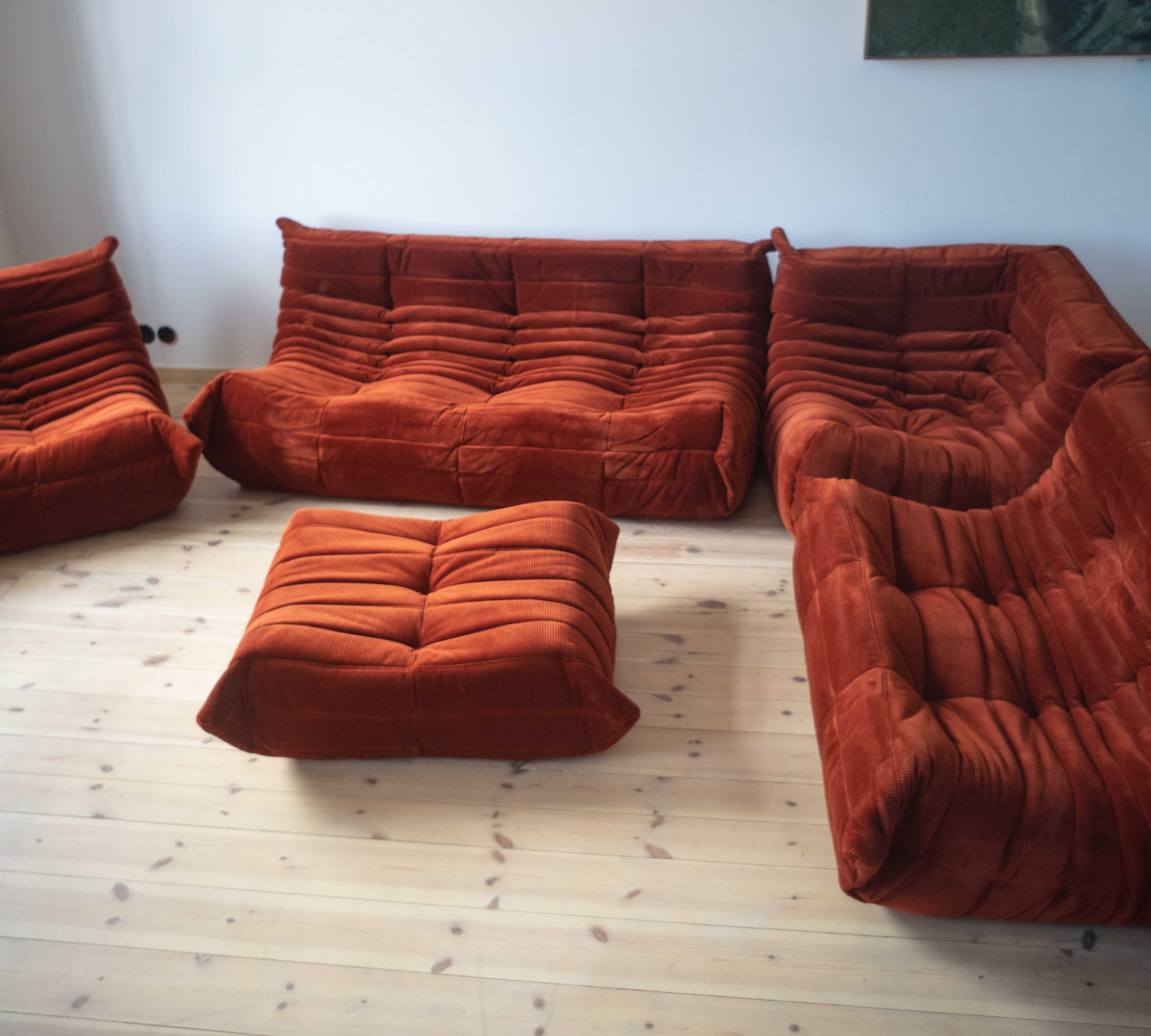 Togo Lounge Set 5-pc. Cord Amber Orange 1