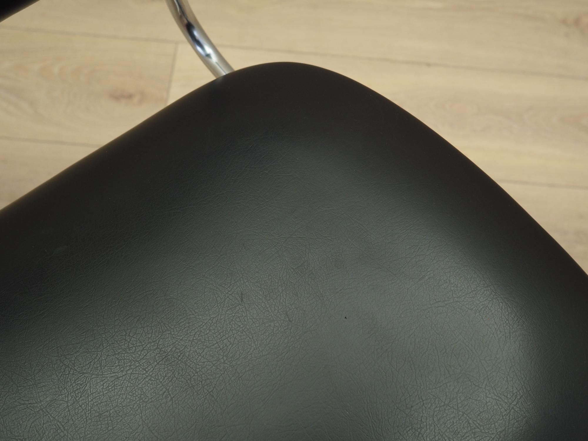 Dining chair faux leather metal 1970s 11