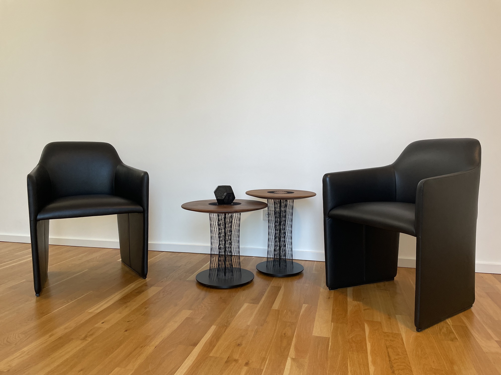 2x 525 Foster Walter Knoll Sessel mit Armlehne Leder Schwarz 0