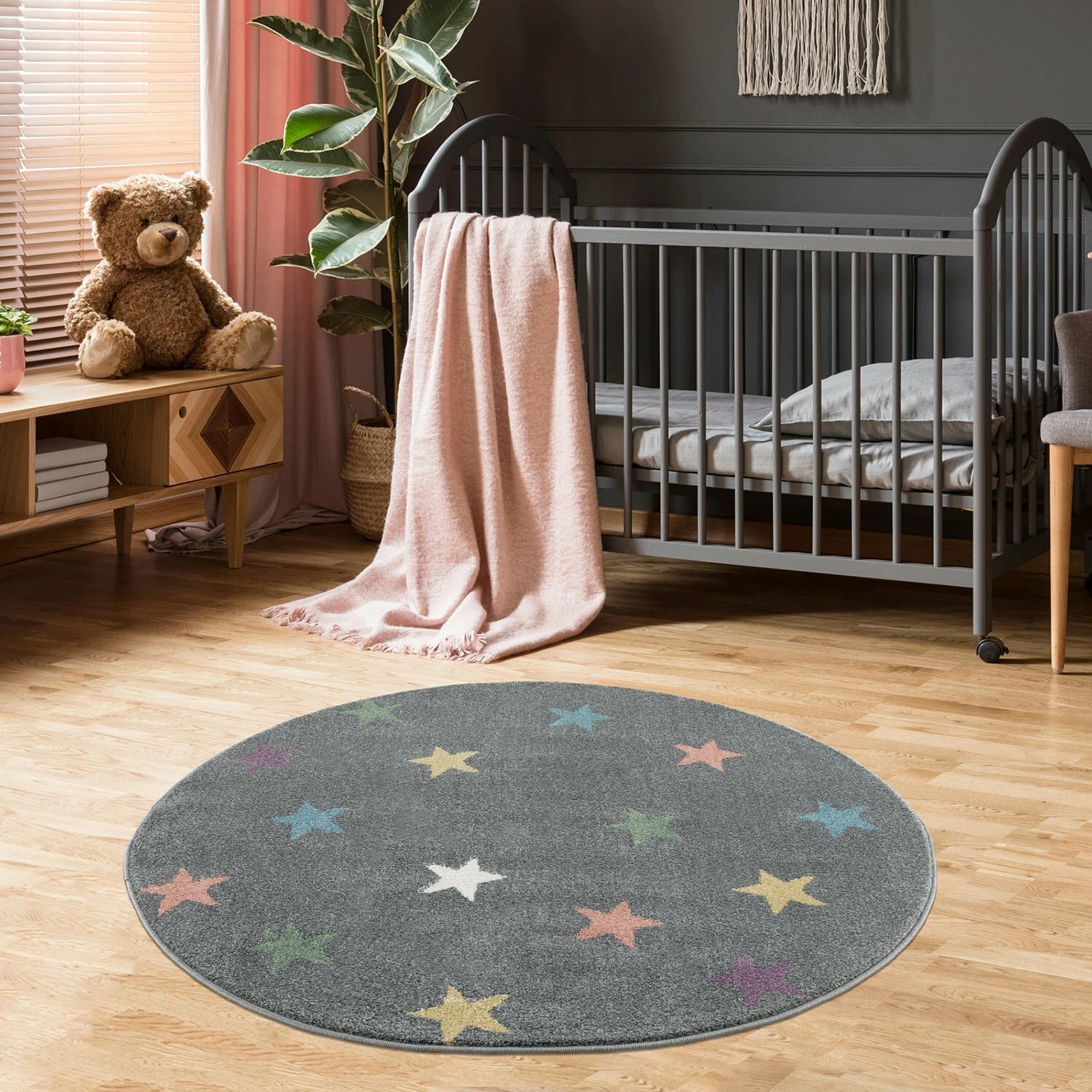 Teppich Textil Grau Gemustert 2